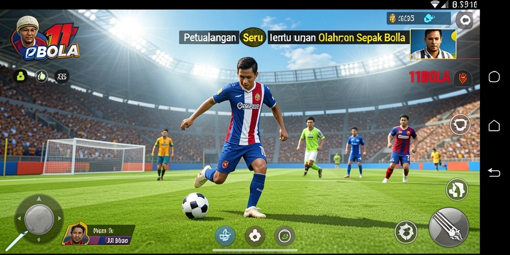 Tampilan gameplay seru dari <strong>11BOLA</strong> dalam aksi sepak bola yang mendebarkan.