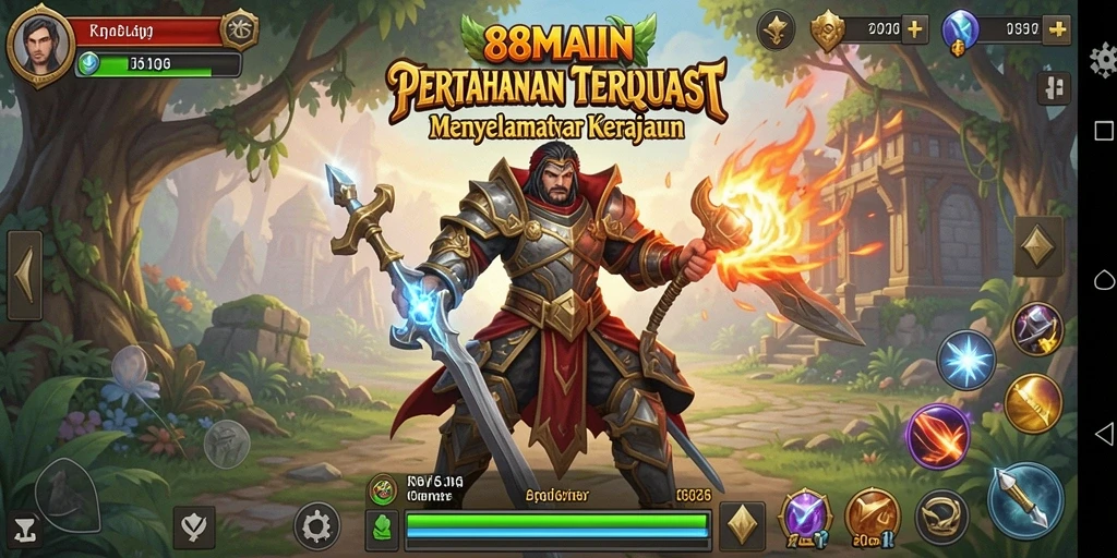 Gameplay intens Tower Defense dalam 88MAIN dengan strategi menyerang dan bertahan.