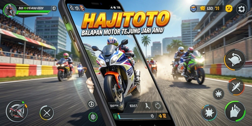 Gameplay seru HAJITOTO saat balapan di trek menantang.