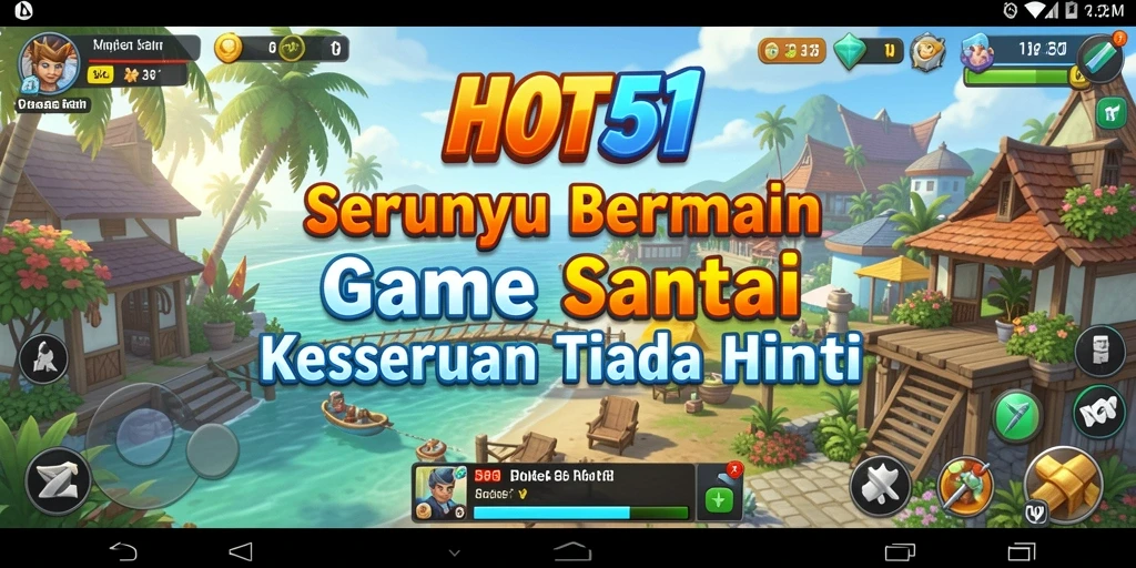 Gambar gameplay HOT51 menunjukkan keseruan dan interaksi santai antara pemain.