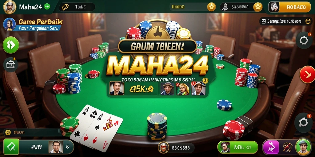 Gameplay MAHA24 yang mendebarkan dan penuh strategi Poker.