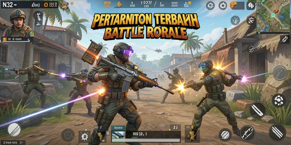 Gameplay N32 yang intens dan seru dalam Battle Royale.