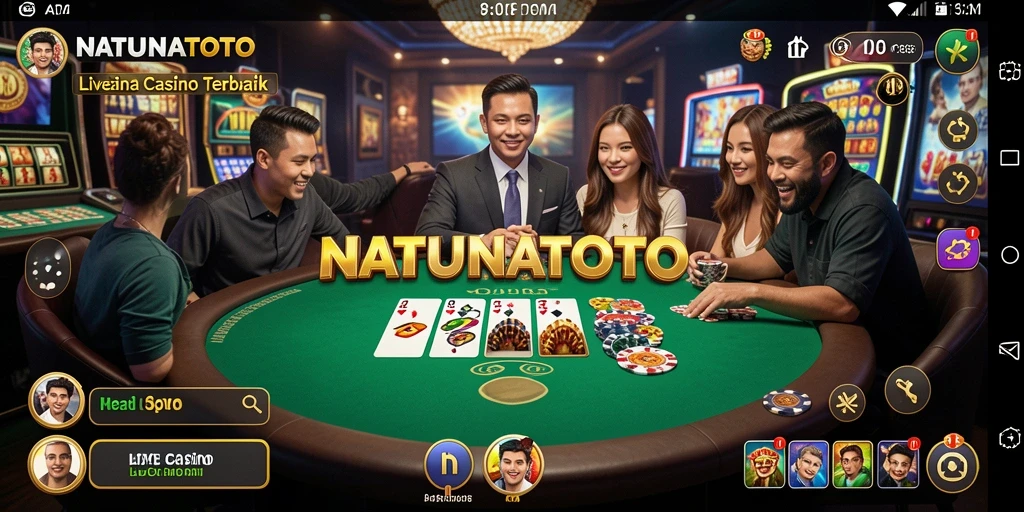 Tampilan menarik dari gameplay Live Casino di NATUNATOTO.