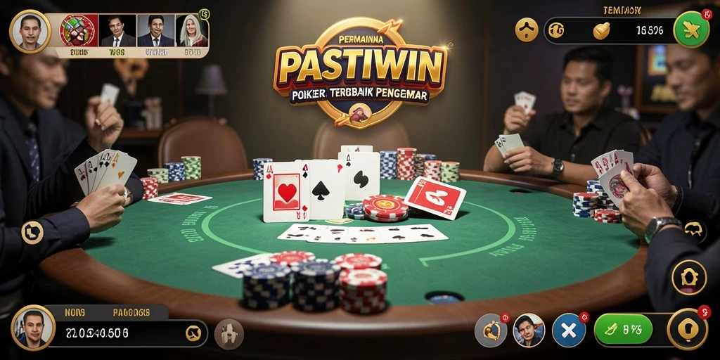Tampilan gameplay menarik dari PASTIWIN dengan suasana permainan Poker yang mendebarkan.