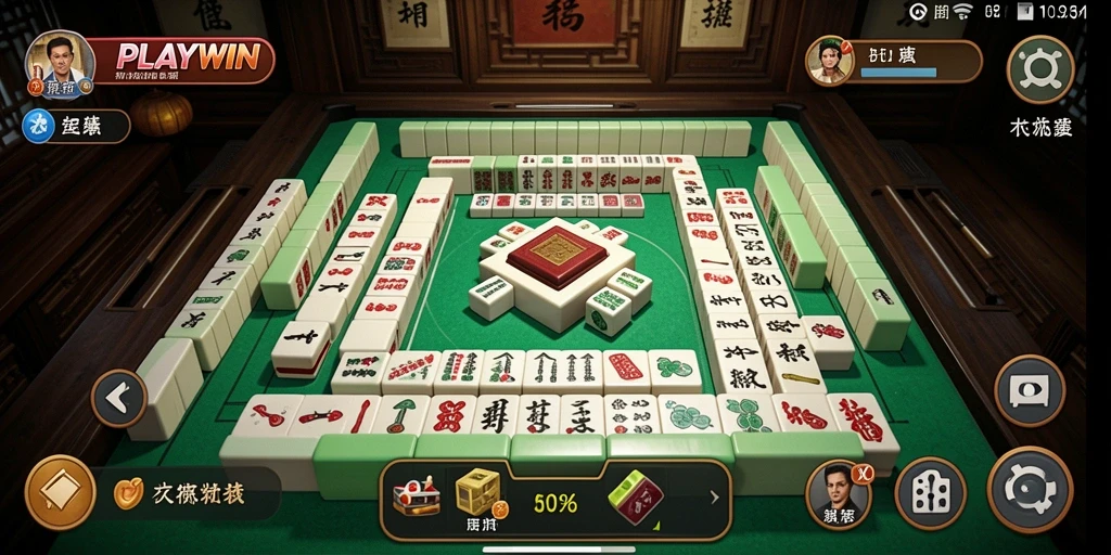 Tampilan gameplay seru dari aplikasi Mahjong PLAYWIN.