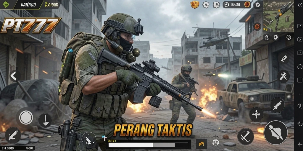 Screenshot gameplay PT777 menampilkan aksi pertempuran yang seru dan grafis menawan.