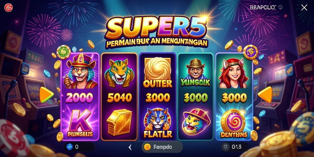 Tampilan gameplay <strong>SUPER5</strong> yang memukau dengan slot yang beragam.