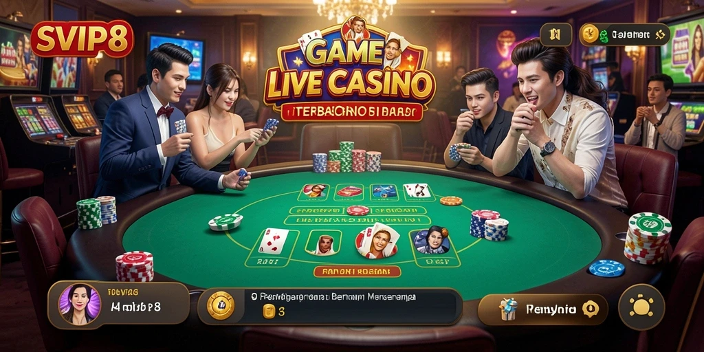 Gameplay Live Casino yang menarik di SVIP8 dengan dealer profesional.